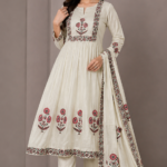 Kala Creation Fancy Beautiful Flared Kurta Pant And Dupatta Set