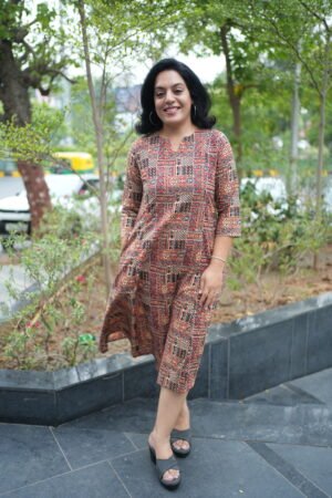 Kala Creation Ethnic Printed Cotton Midi Dress