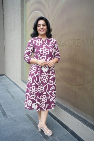 Kala Creation Ethnic Printed Cotton Midi Dress