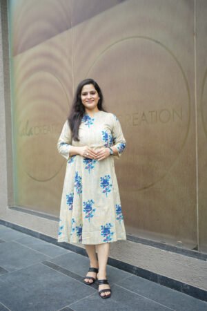 Kala Creation Ethnic Printed Cotton Midi Dress