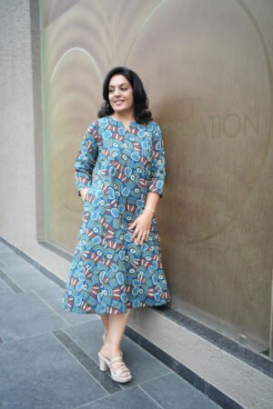 Kala Creation Ethnic Printed Cotton Midi Dress