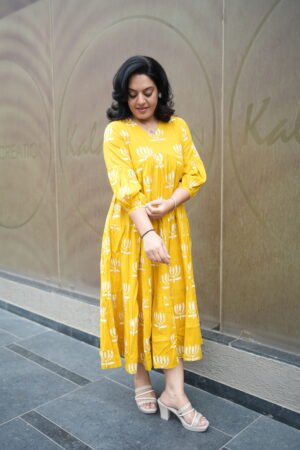 Kala Creation Beautiful Printed Long Midi Dress