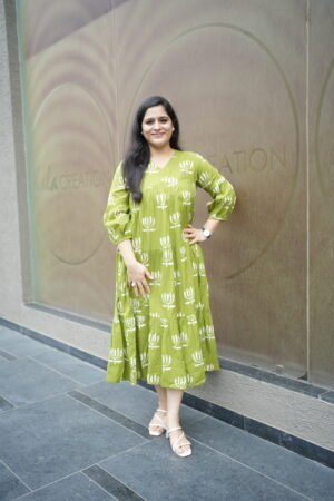 Kala Creation Beautiful Printed Long Midi Dress