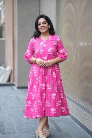 Kala Creation Beautiful Printed Long Midi Dress