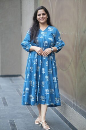 Kala Creation Beautiful Printed Long Midi Dress