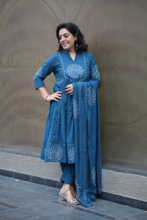 Kala Creation Bandhani Style Printed Ethnic Suit Sets With Matching Dupatta