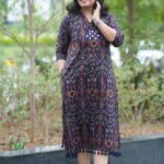 Kala Creation Elegant Floral Printed Long Midi Dress For Women