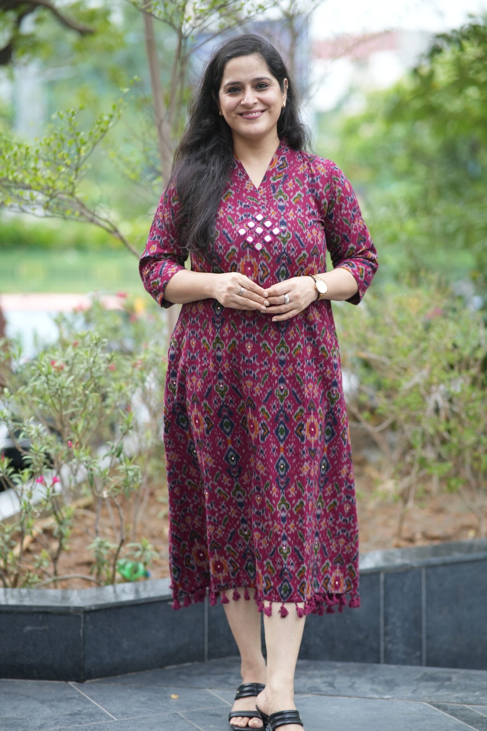 Kala Creation Elegant Floral Printed Long Midi Dress For Women