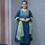 Kala Creation Elegant Indigo Blue Cotton Mirror Work Detailing Kurta With Pant And Dupatta Set