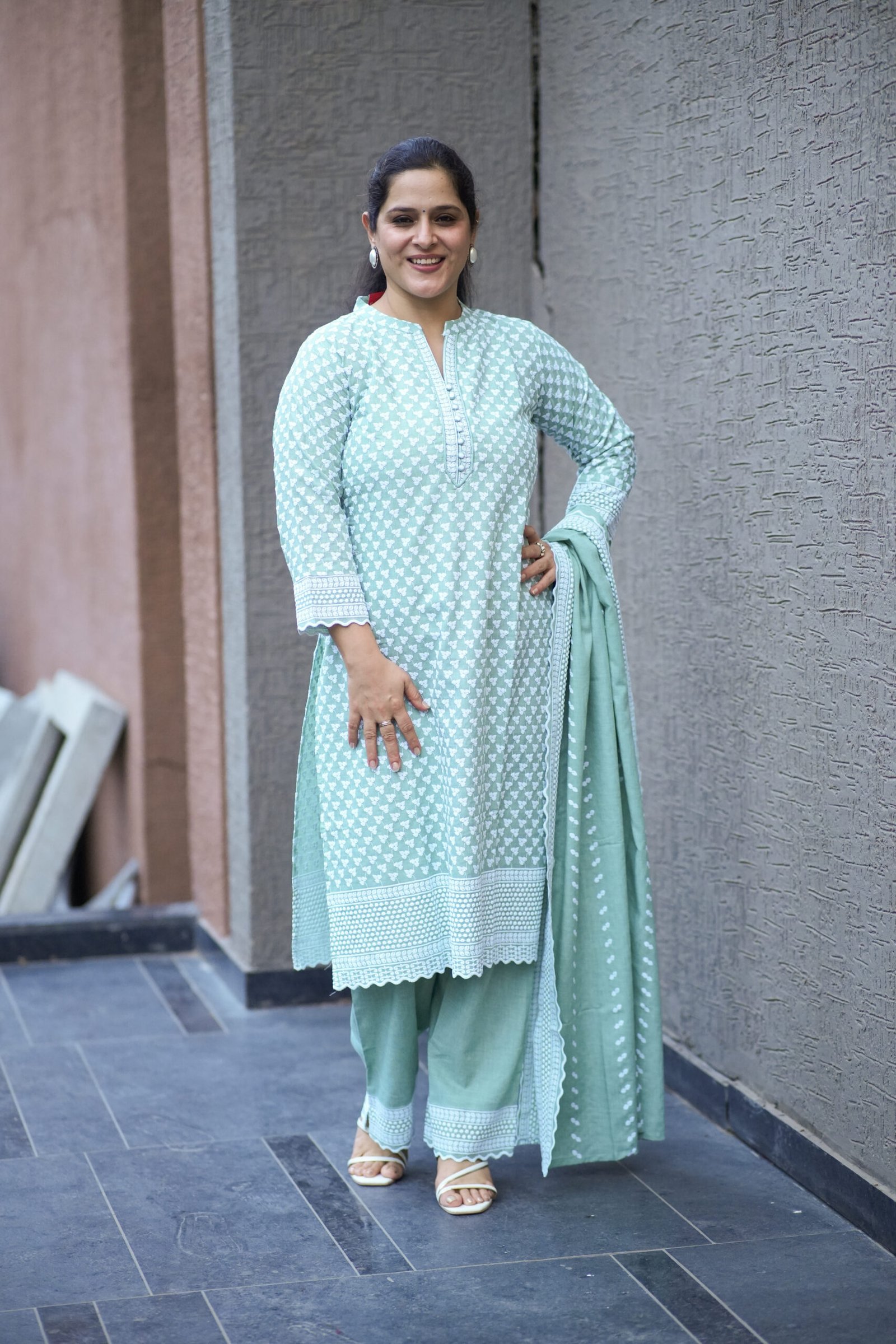 Kala Creation Elegant Pastel Cotton Kurta Sets With Delicate Prints And Matching Dupatta And Pant Set
